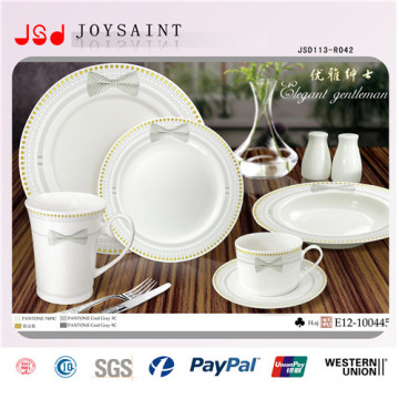 Placa de cena de cerámica plana redonda blanca al por mayor a granel barata al por mayor de la porcelana